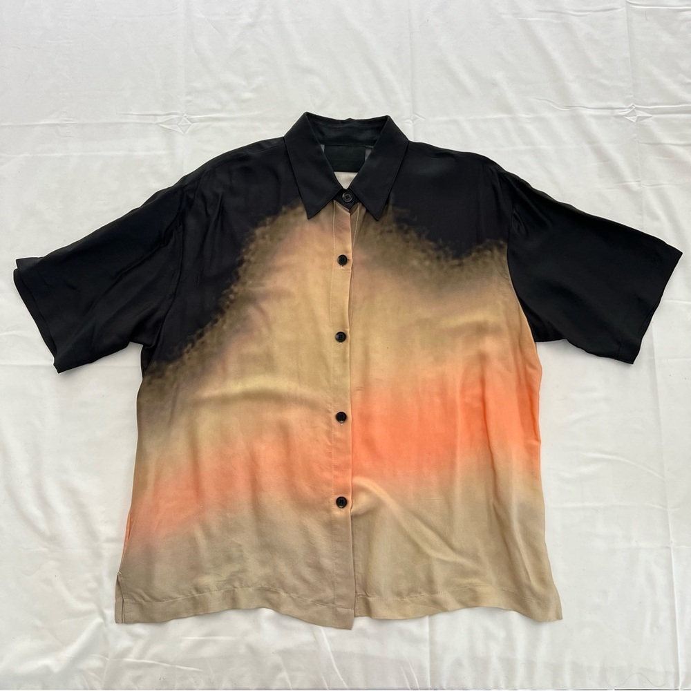 No. 6 Black and Orange Button Down Shirt